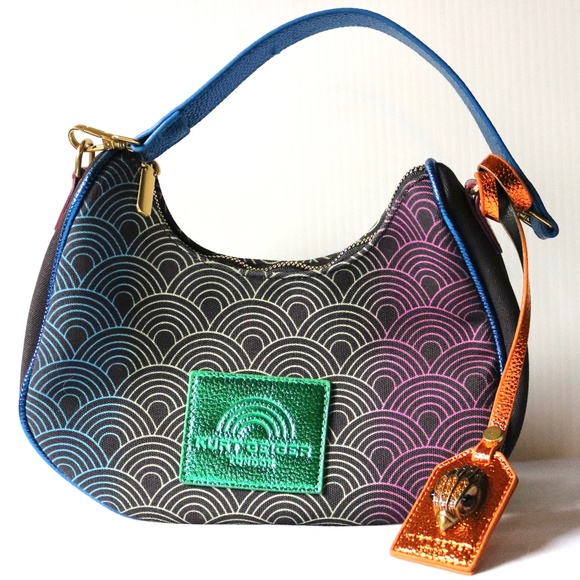 Kurt Geiger London (not authentic) Small Shoulder Hobo Bag Purse Rainbow - Picture 1 of 14